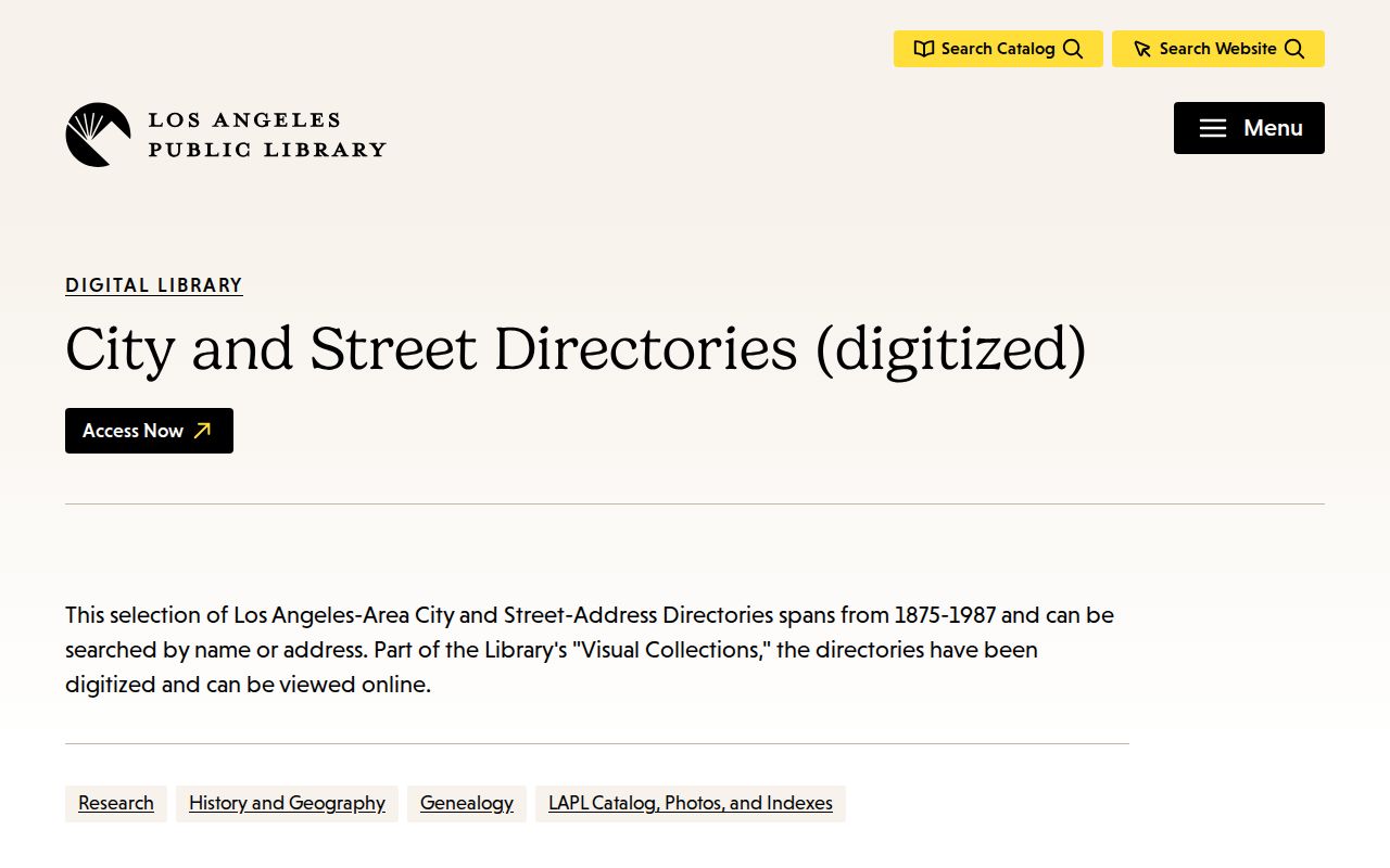 La Verne residents directory view of the historic Los Angeles-area city and street directories