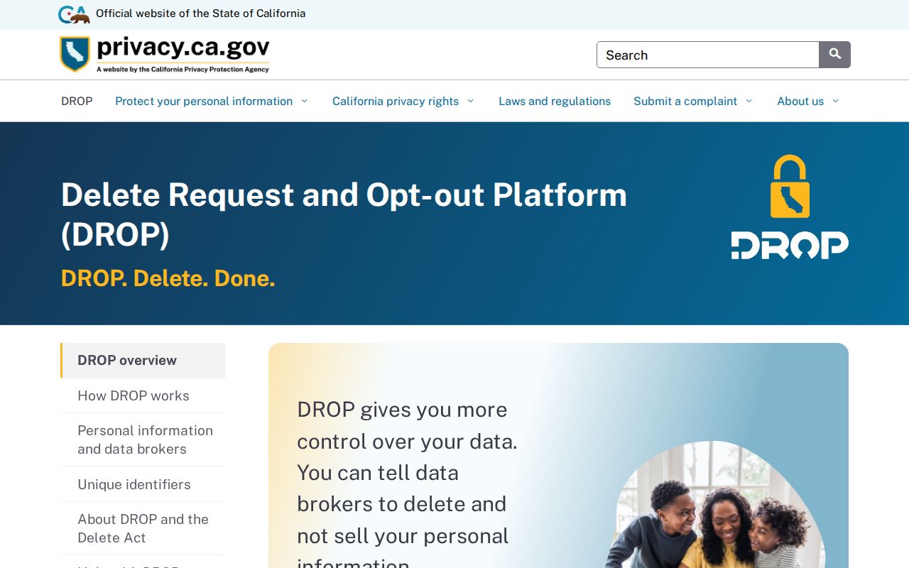 La Verne ZIP code directory view of California's data-broker deletion platform