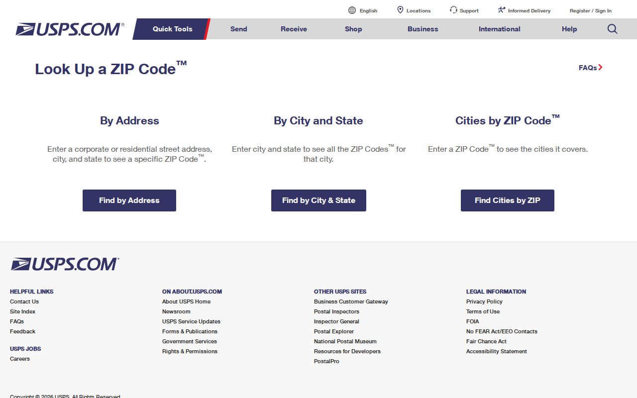 La Verne ZIP code directory view of the USPS ZIP Code Lookup